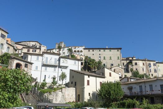 narni,italy june 29 2020 :village of narni seen from outside where there is parking