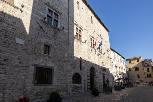 narni,italy june 29 2020 :municipality of narni in square of priori on a sunny day