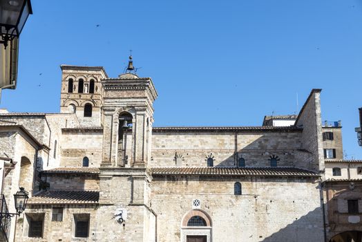 narni,italy june 29 2020 :church in square garibaldi of narni on a sunny day