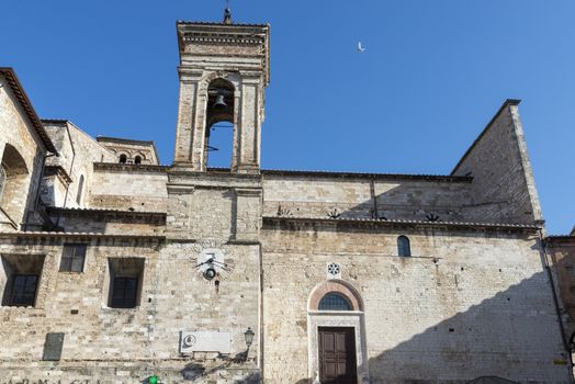 narni,italy june 29 2020 :cathedral of san givenale of the town of narni in square garibaldi