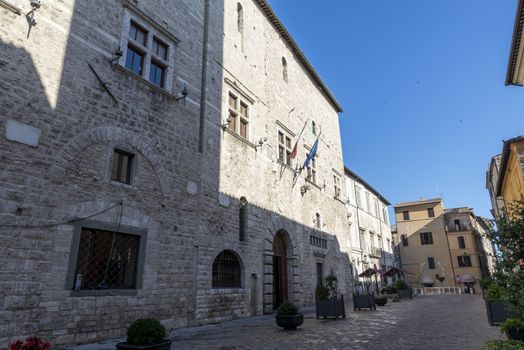 narni,italy june 29 2020 :municipality of narni in square of priori on a sunny day