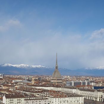 Aerial view of the city of Turin, Italy