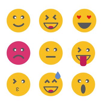 Emoticon emoji set. Emoticon emoji icon on white background. flat style. Emoticon emoji sign for your web site design, logo, app, UI. 