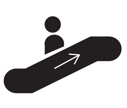 escalator icon on white background. flat style. escalator sign for your web site design, logo, app, UI. 