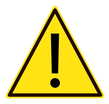 Hazard warning attention sign on white background. flat style. warning sign for your web site design, logo, app, UI. Exclamation danger symbol.