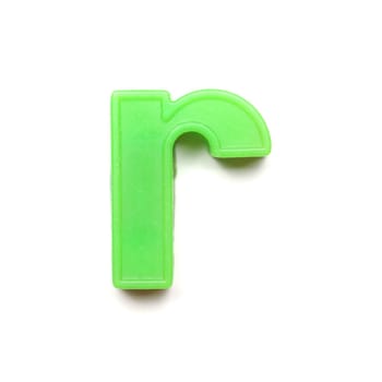 Magnetic lowercase letter R of the British alphabet