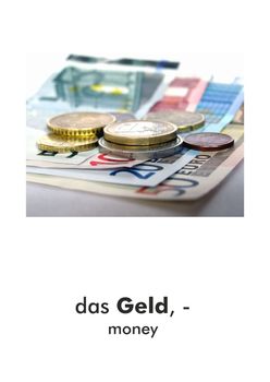 German word card: das Geld (money)