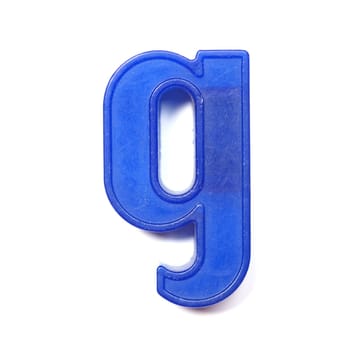 Magnetic lowercase letter G of the British alphabet