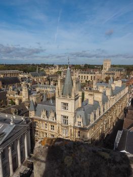Aerial view of the city of Cambridge, UK