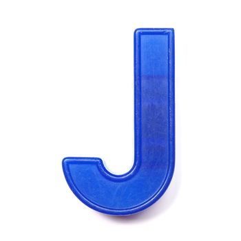 Magnetic uppercase letter J of the British alphabet
