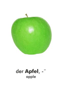 German food word card: der Apfel (apple)