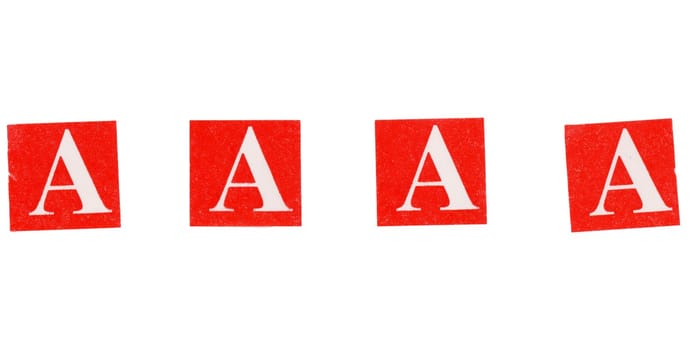 aaaa series of four A letters over white background