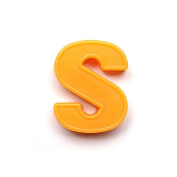 Magnetic lowercase letter S of the British alphabet