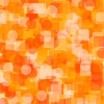 Abstract minimalist orange illustration with circles squares useful as a background