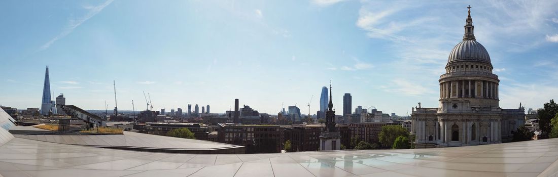 Wide panoramic view of London skyline, high resolution in London