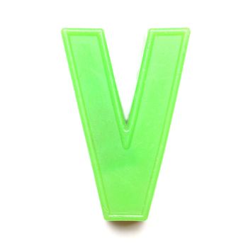 Magnetic uppercase letter V of the British alphabet