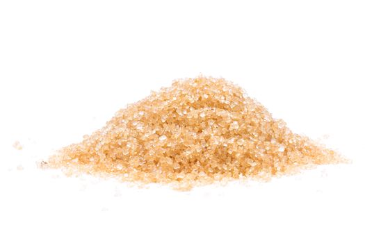 Brown sugar on a white background