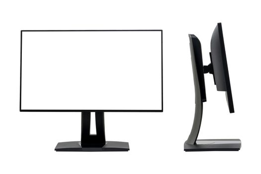 Computer monitor front and side On a white background