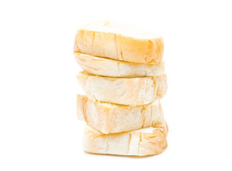 Butter bread on a white background