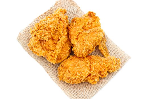 Fried Crispy Chicken on a white background