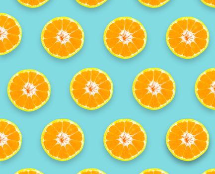 Collection Shogun oranges fruit On a blue background