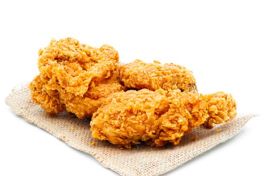 Fried Crispy Chicken on a white background