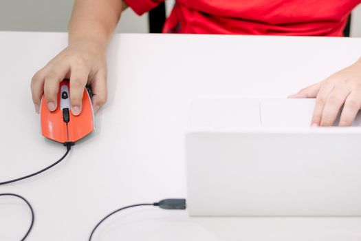 Children playing computer addicted to games