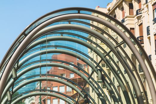 Bilbao, Spain - July 19, 2016 : Metro station in the city of Bilbao, Spain. The line was opened on 11 November 1995 and serves aglomeration