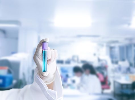 Medical technologist hold vaccine antivirus influenza and coronavirus in the lab