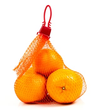 Fresh fruit orange with leaves on a white background