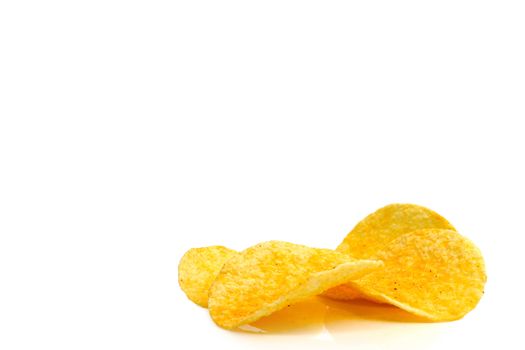 Potato Chips on a white background