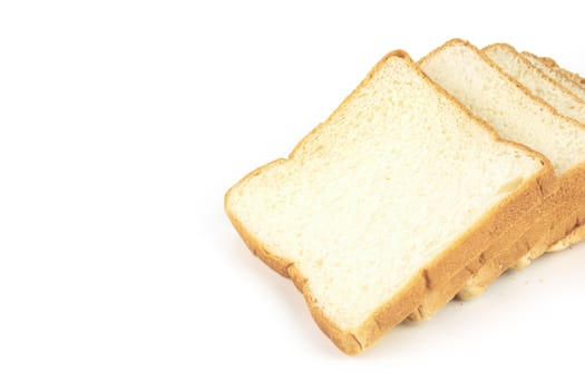 Slice of bread isolated on white background