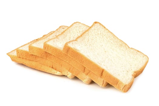 Slice of bread isolated on white background