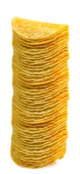 Potato Chips on a white background