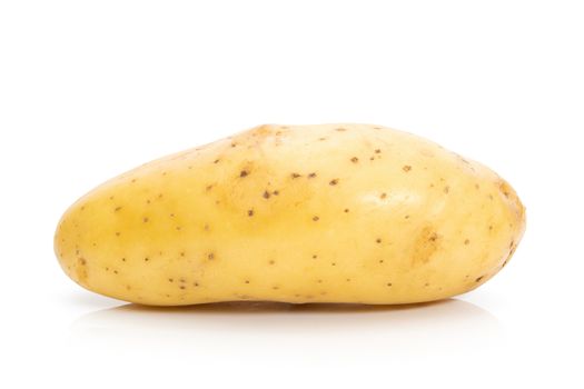 Potato raw on a white background