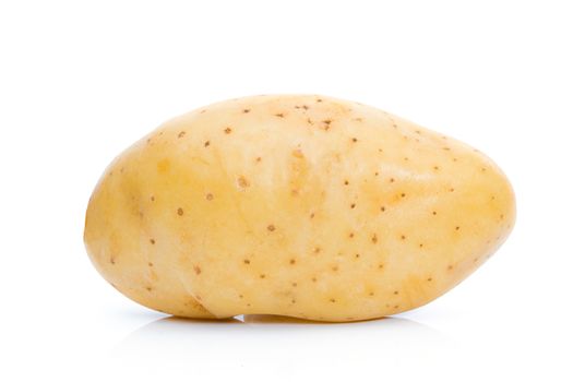 Potato raw on a white background