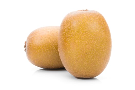 Golden kiwi fruit on a white background