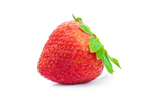 Fresh red strawberries on white background.