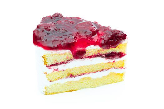 Jam Strawberry Cake on a white background