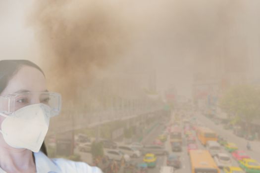 Wear a safety mask to prevent dust pm2.5