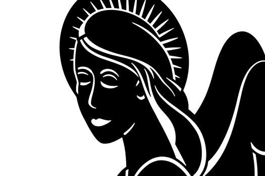 Angel in female character, graphic style.