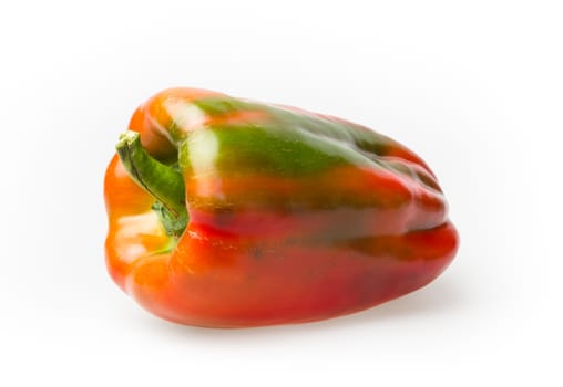 Red pepper over white background