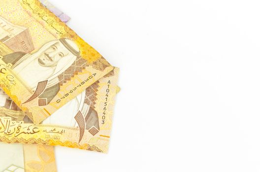 Saudi Arabia money on white background.