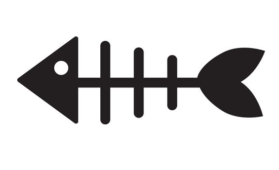 Fishbone icon on white background. flat style. Fishbone icon for your web site design, logo, app, UI. 