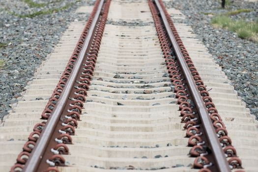 Iron rusty Railway tracks railroad for Trains