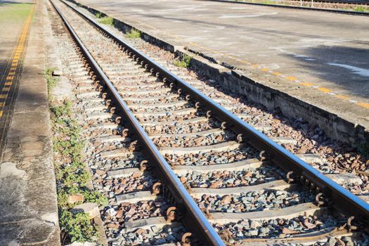 Iron rusty Railway tracks railroad for Trains