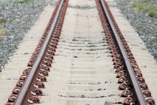 Detail of Railway tracks railroad for Trains