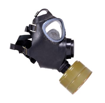 Vintage gasmask isolated on a white background - Brown filter