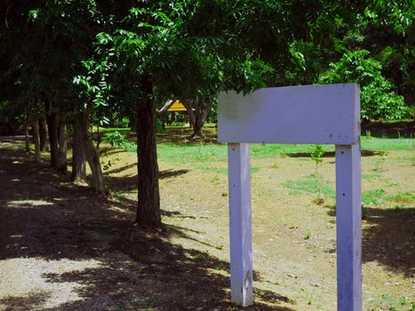 Blank billboard  signs in the park.