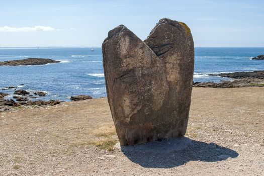 Menhir Beg Er Goalennec on the peninsula Quiberon in Brittany, France